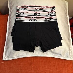 Men’s Levi's Black Boxer Briefs with White Branded Waistband and Red Accent 3pc